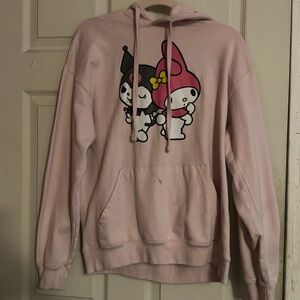 my melody and kuromi pink hoodie